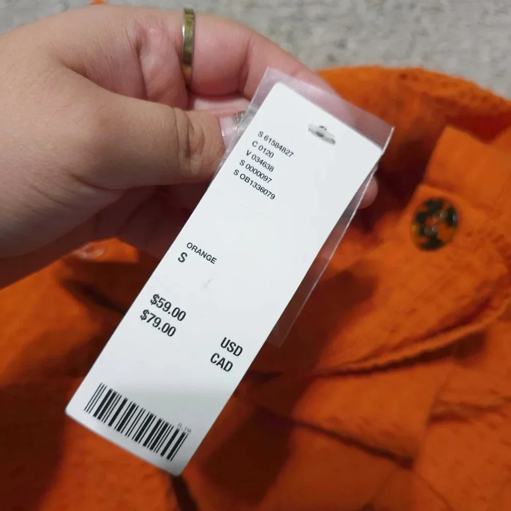 URBAN OUTFITTERS Orange Seersucker Wrap Mini Skirt, Linen Blend, Pleated Back, S - Picture 5 of 15